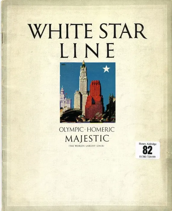 Framed Print : White Star Line, Olympic, Homeric, Majestic, cover design