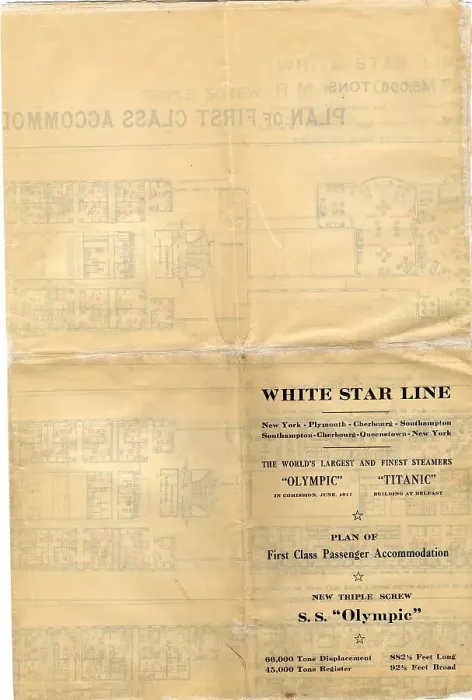 Framed Print : White Star Line, Olympic and Titanic, plan of accommodation Framed Print : White Star Line, Olympic and Titanic, plan of accommodation
