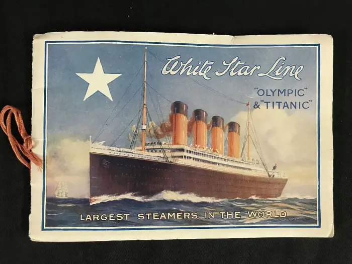 Framed Print : White Star Line, Olympic and Titanic, booklet cover Framed Print : White Star Line, Olympic and Titanic, booklet cover