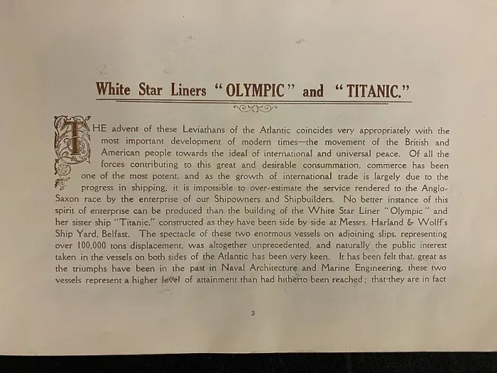 Framed Print : White Star Line, Olympic and Titanic brochure Framed Print : White Star Line, Olympic and Titanic brochure