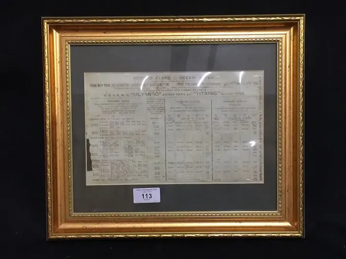 Framed Print : White Star Line, Olympic and Titanic cabin prices Framed Print : White Star Line, Olympic and Titanic cabin prices