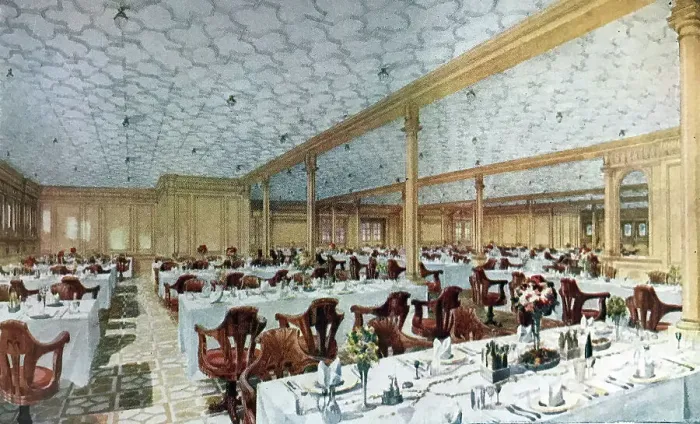 Framed Print : White Star Line, Olympic and Titanic, dining room Framed Print : White Star Line, Olympic and Titanic, dining room
