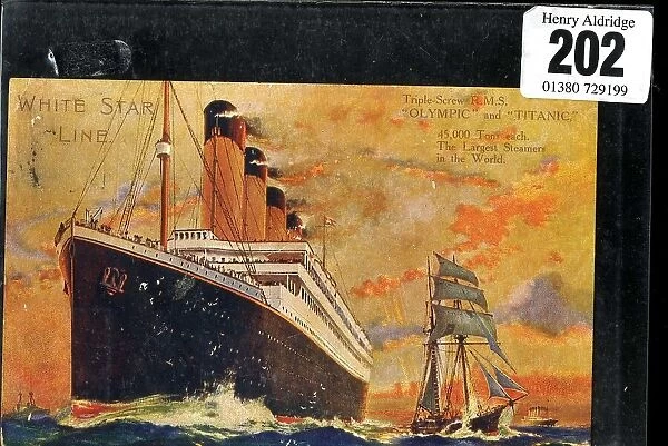 White Star Line, Olympic and Titanic postcard