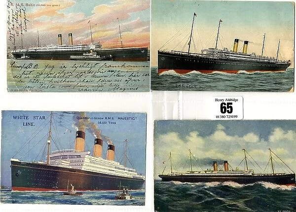 White Star Line - four postcards