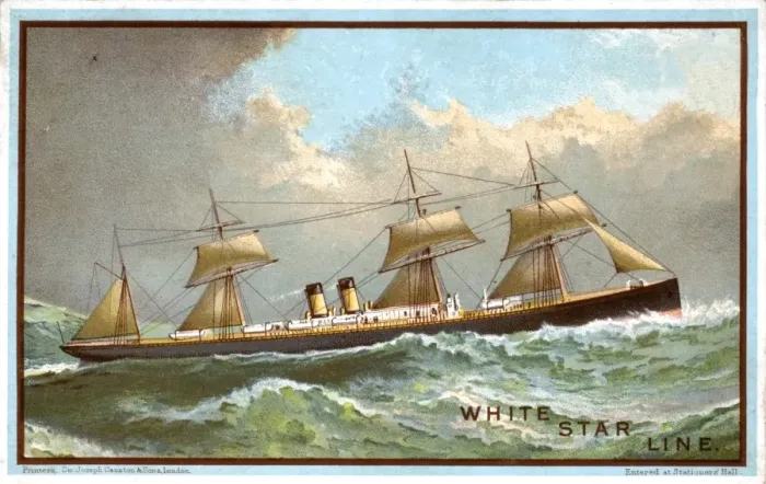 Framed Print : White Star Line poster 1886 Framed Print : White Star Line poster 1886