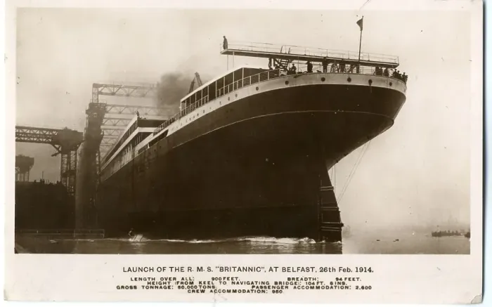 Framed Print : White Star Line - RMS Britannic, launch at Belfast Framed Print : White Star Line - RMS Britannic, launch at Belfast
