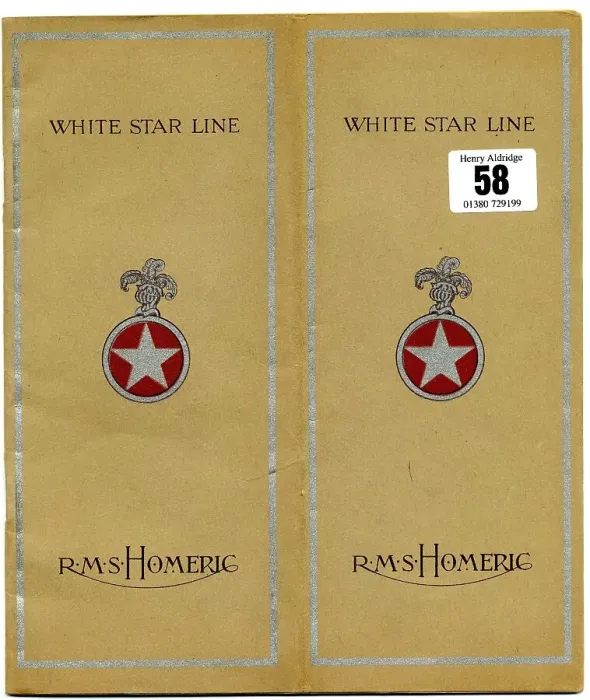 Framed Print : White Star Line, RMS Homeric, brochure cover Framed Print : White Star Line, RMS Homeric, brochure cover