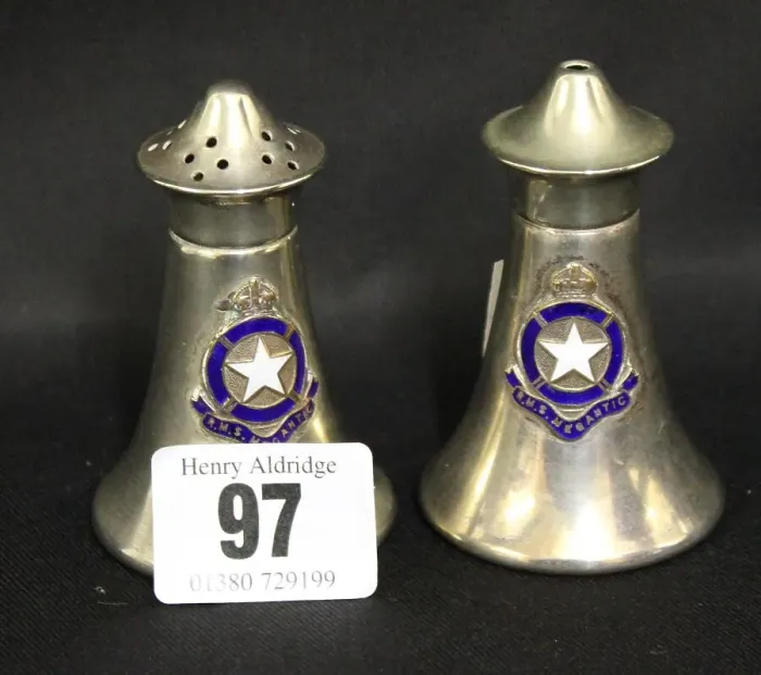 Framed Print : White Star Line - RMS Megantic salt and pepper pots Framed Print : White Star Line - RMS Megantic salt and pepper pots