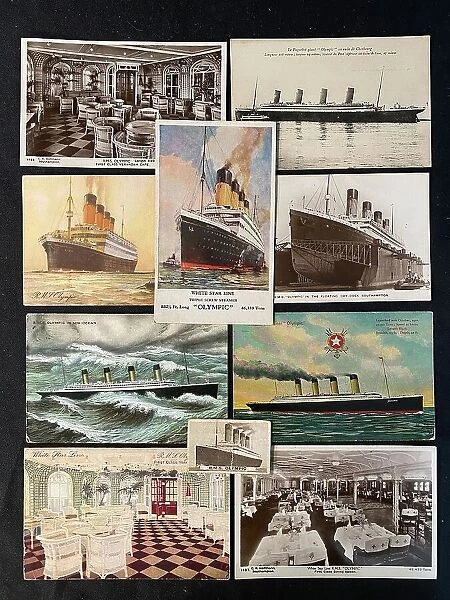 White Star Line, RMS Olympic - ten assorted postcards