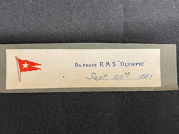 White Star Line, RMS Olympic, top of on board stationery