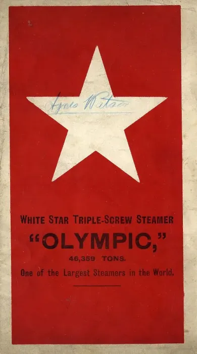 Framed Print : White Star Line, RMS Olympic, foldout leaflet Framed Print : White Star Line, RMS Olympic, foldout leaflet