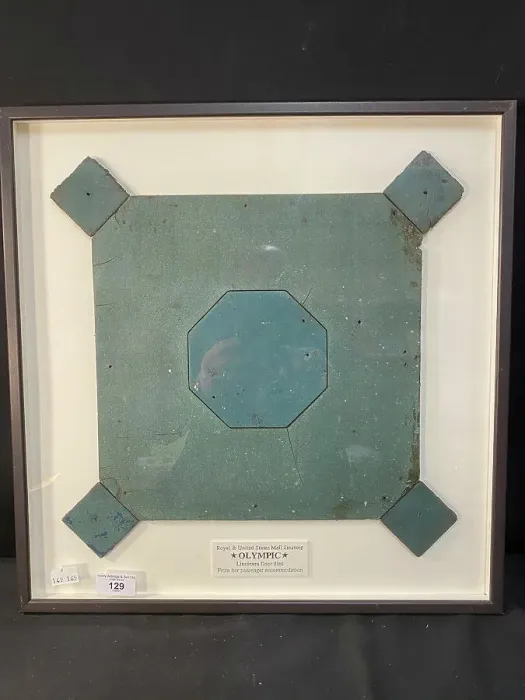 Framed Print : White Star Line, RMS Olympic - linoleum tile Framed Print : White Star Line, RMS Olympic - linoleum tile