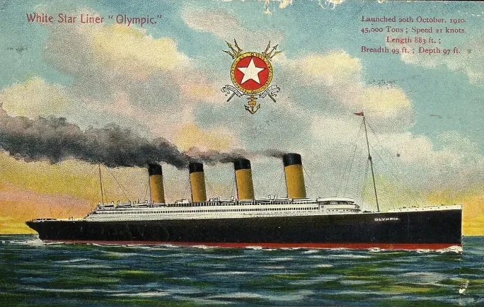 Framed Print : White Star Line, RMS Olympic - postcard Framed Print : White Star Line, RMS Olympic - postcard
