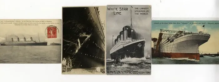 Framed Print : White Star Line, RMS Olympic - four postcards