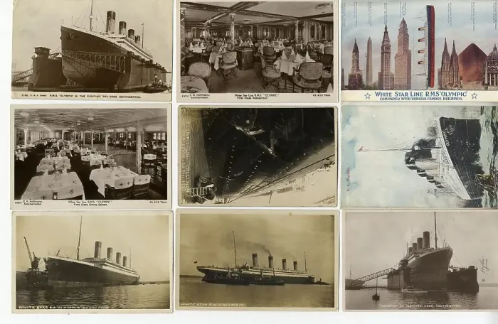 Framed Print : White Star Line, RMS Olympic - nine postcards Framed Print : White Star Line, RMS Olympic - nine postcards