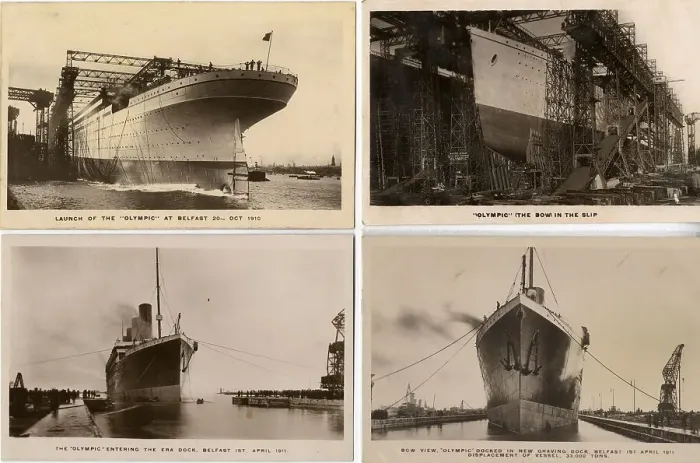 Framed Print : White Star Line - RMS Olympic, four postcards Framed Print : White Star Line - RMS Olympic, four postcards