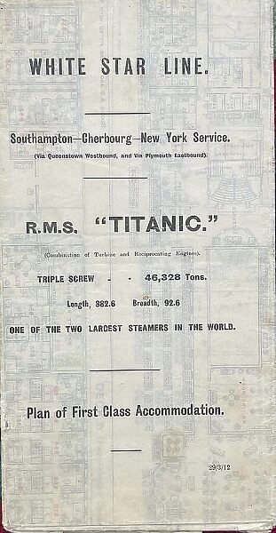 White Star Line, RMS Titanic, accommodatiojn plan