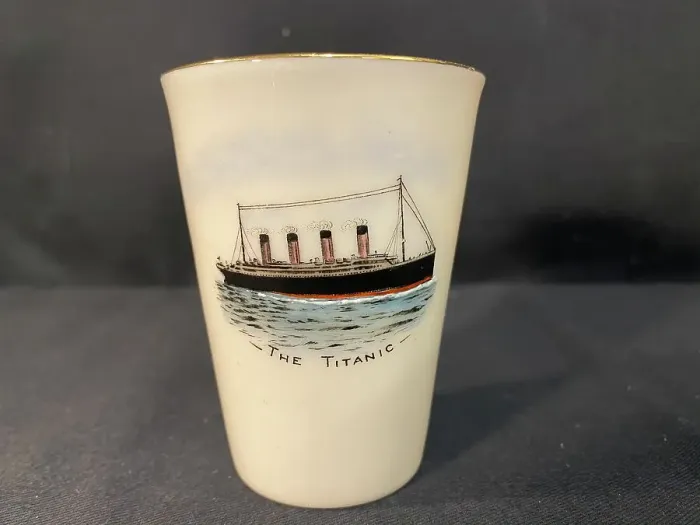 Framed Print : White Star Line, RMS Titanic - commemorative beaker Framed Print : White Star Line, RMS Titanic - commemorative beaker
