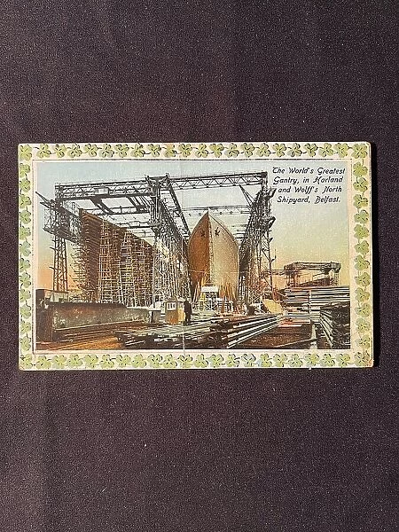 White Star Line, RMS Titanic and Olympic, postcard