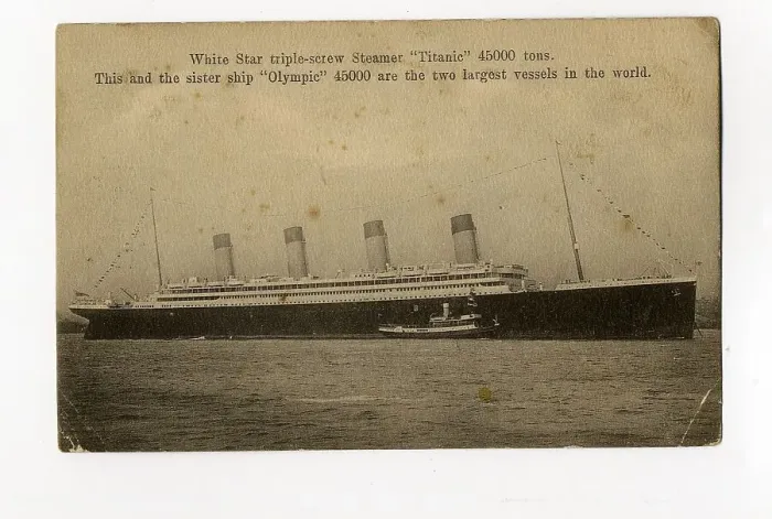 Framed Print : White Star Line, RMS Titanic - postcard Framed Print : White Star Line, RMS Titanic - postcard