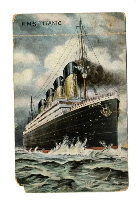 Framed Print : White Star Line, RMS Titanic - postcard Framed Print : White Star Line, RMS Titanic - postcard