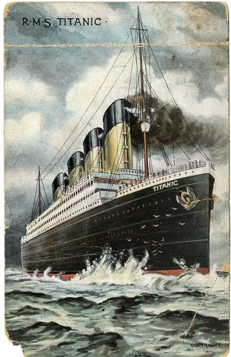 Framed Print : White Star Line, RMS Titanic - postcard Framed Print : White Star Line, RMS Titanic - postcard