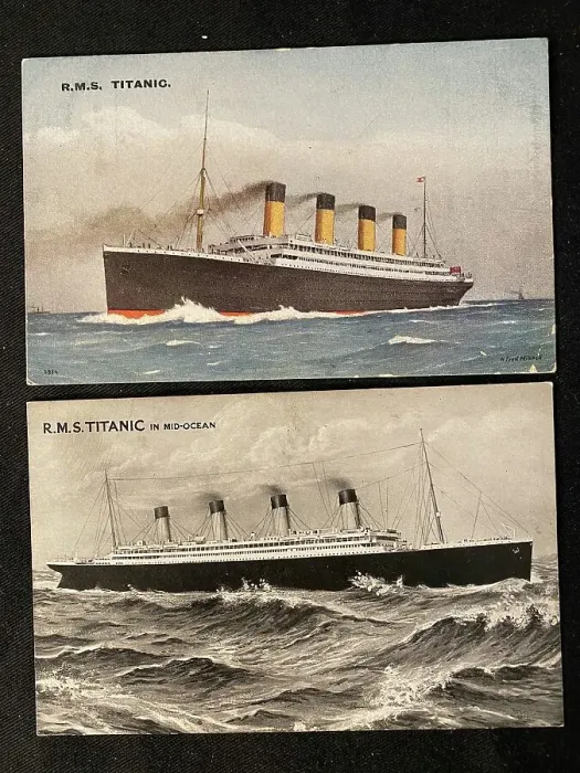 Framed Print : White Star Line, RMS Titanic - two postcards Framed Print : White Star Line, RMS Titanic - two postcards
