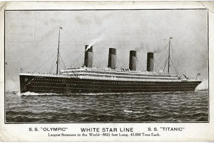Framed Print : White Star Line, RMS Titanic and RMS Olympic, postcard Framed Print : White Star Line, RMS Titanic and RMS Olympic, postcard