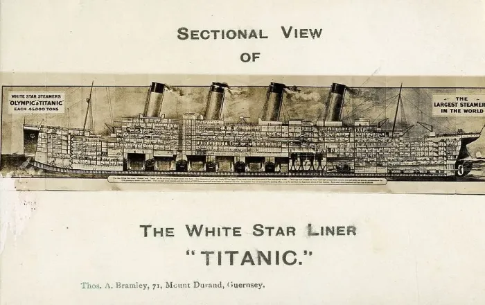 Framed Print : White Star Line, RMS Titanic - sectional view Framed Print : White Star Line, RMS Titanic - sectional view