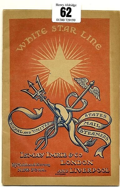 White Star Line, Royal and US Mail Steamers, cover design