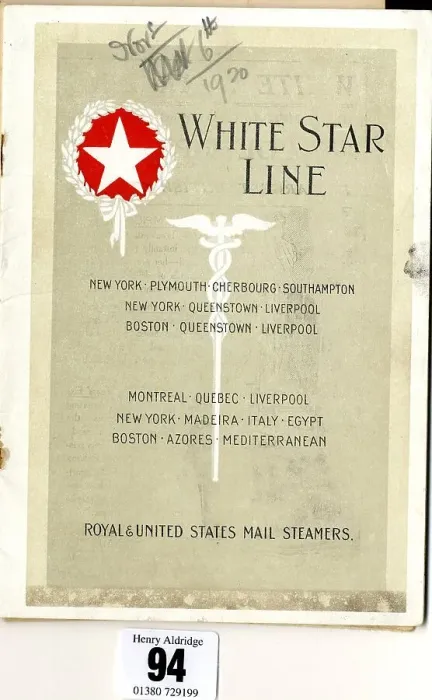 Framed Print : White Star Line, Royal & US Mail Steamers, foldover menu Framed Print : White Star Line, Royal & US Mail Steamers, foldover menu