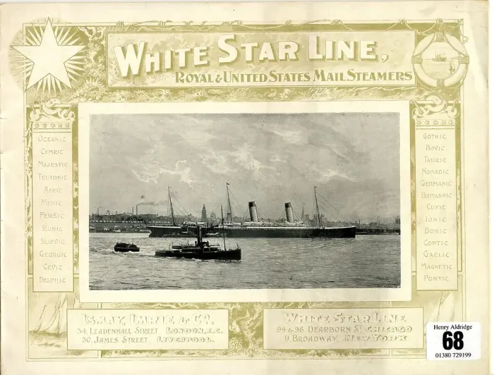 Framed Print : White Star Line, Royal and US Mail Steamers, cover design Framed Print : White Star Line, Royal and US Mail Steamers, cover design