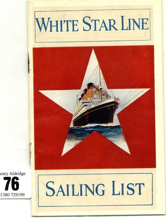 Framed Print : White Star Line, Sailing List, cover design Framed Print : White Star Line, Sailing List, cover design