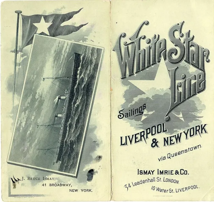Framed Print : White Star Line, Sailings Liverpool & New York Framed Print : White Star Line, Sailings Liverpool & New York