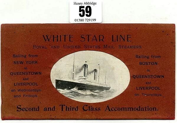 White Star Line, second and third class accommodation