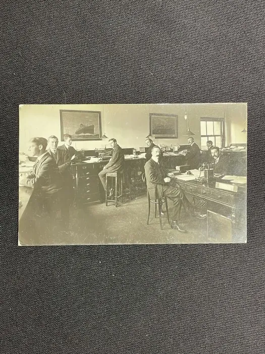 Framed Print : White Star Line, staff photographed in Southampton office Framed Print : White Star Line, staff photographed in Southampton office