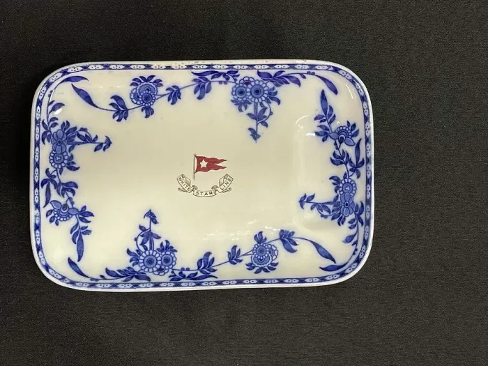 Framed Print : White Star Line, Stonier Delft asparagus dish Framed Print : White Star Line, Stonier Delft asparagus dish