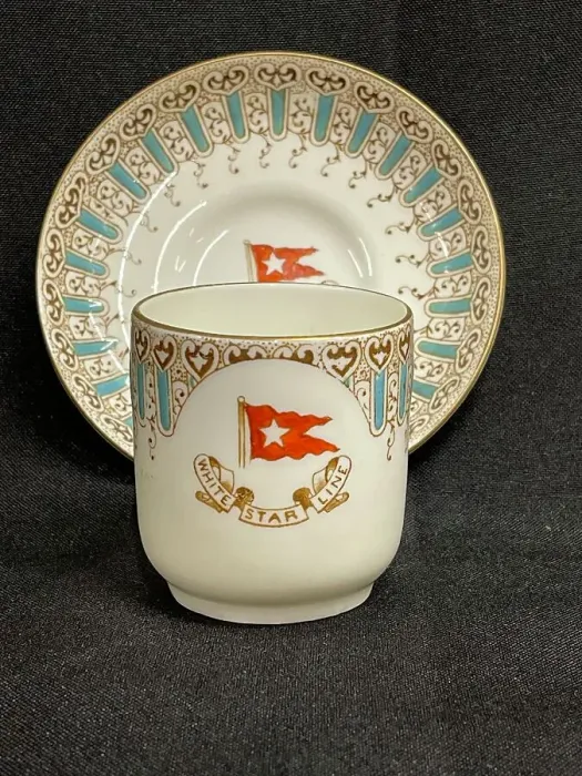 Framed Print : White Star Line, Stonier Wisteria demitasse cup and saucer Framed Print : White Star Line, Stonier Wisteria demitasse cup and saucer