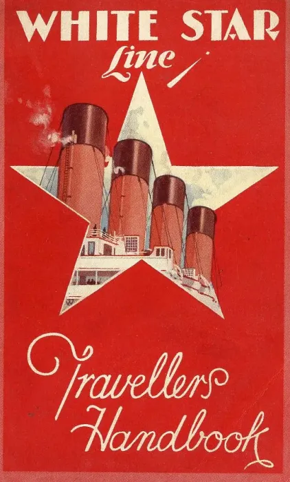 Framed Print : White Star Line - Travellers Handbook cover design Framed Print : White Star Line - Travellers Handbook cover design