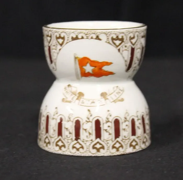 Framed Print : White Star Line - Wisteria gilt and brown egg cup Framed Print : White Star Line - Wisteria gilt and brown egg cup