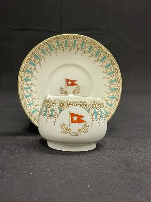 Framed Print : White Star Line, Wisteria pattern cup and saucer Framed Print : White Star Line, Wisteria pattern cup and saucer