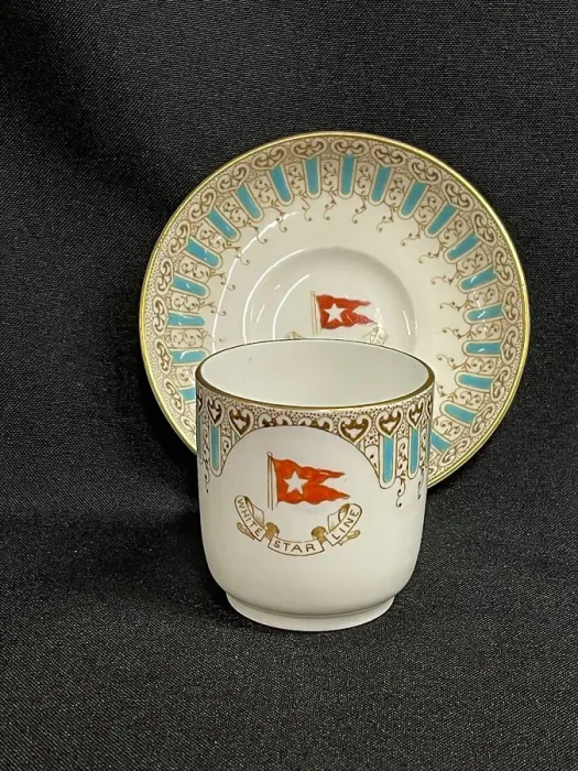 Framed Print : White Star Line, Wisteria pattern demitasse cup and saucer Framed Print : White Star Line, Wisteria pattern demitasse cup and saucer