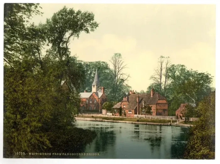 Framed Print : Whitechurch, from Pangbourne Bridge, London and suburbs, Eng Framed Print : Whitechurch, from Pangbourne Bridge, London and suburbs, Eng