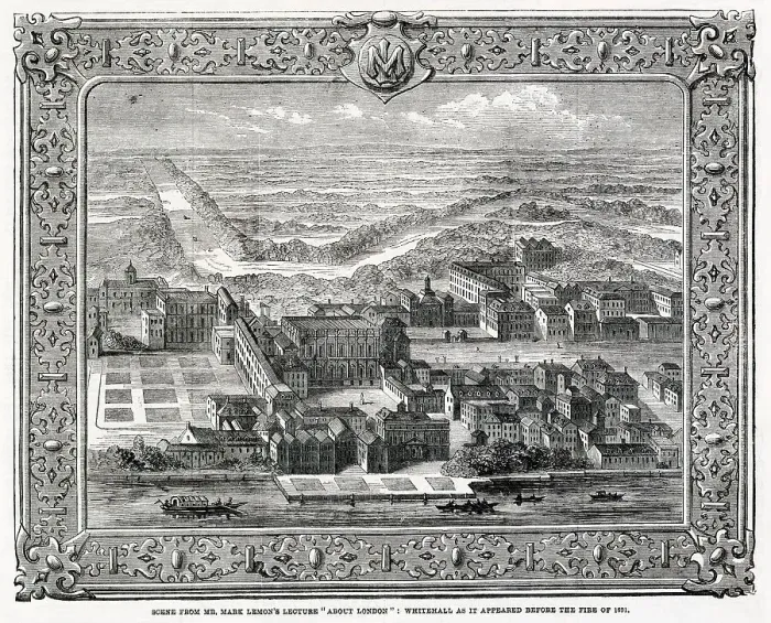 Framed Print : Whitehall, London, pre-1691 Framed Print : Whitehall, London, pre-1691