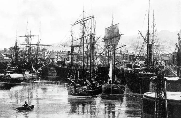 Framed Print : Whitehaven Docks Victorian period Framed Print : Whitehaven Docks Victorian period