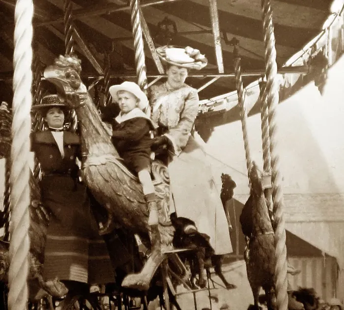 Framed Print : whitehaven fair in 1899 funfair lake district gallopers Framed Print : whitehaven fair in 1899 funfair lake district gallopers