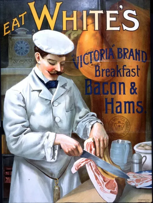 Framed Print : Whites bacon and ham Framed Print : Whites bacon and ham