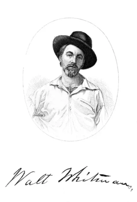 Framed Print : WHITMAN. WALT WHITMAN American poet with his autograph Date: 1819 - 1892 Framed Print : WHITMAN. WALT WHITMAN American poet with his autograph Date: 1819 - 1892