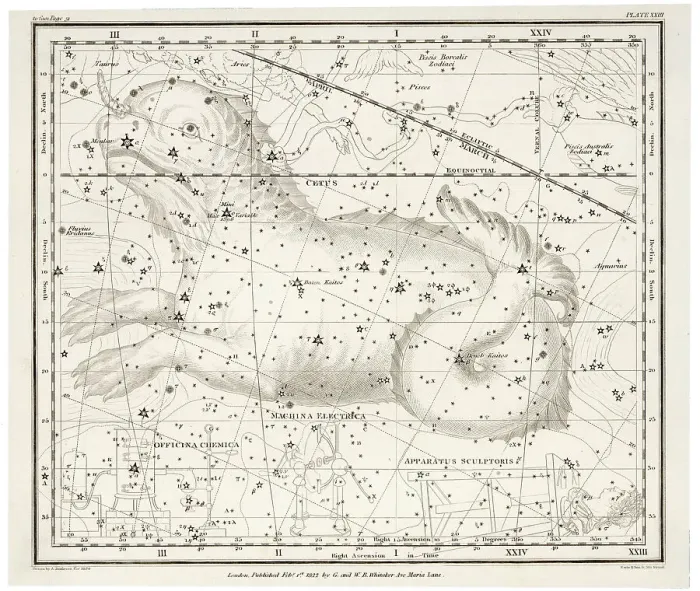 Framed Print : Whittaker Star Map 23 Framed Print : Whittaker Star Map 23