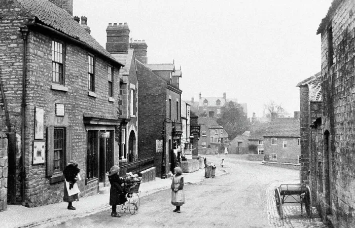 Framed Print : Whitwell High Street near Worksop early 1900s Framed Print : Whitwell High Street near Worksop early 1900s